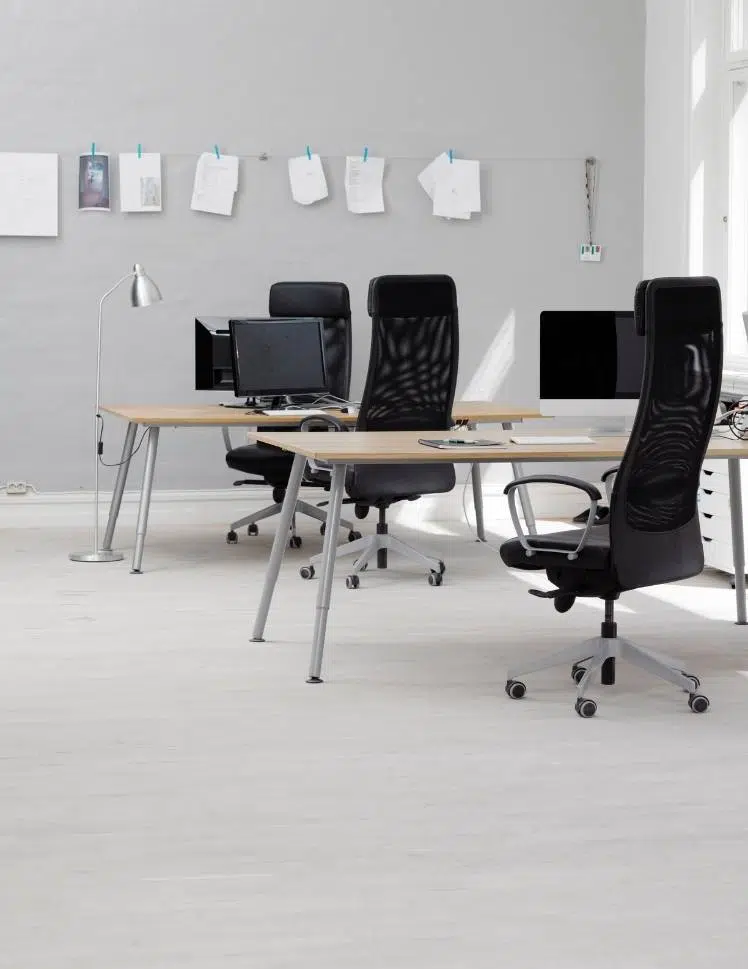 Modern office style with ergonomic layout.